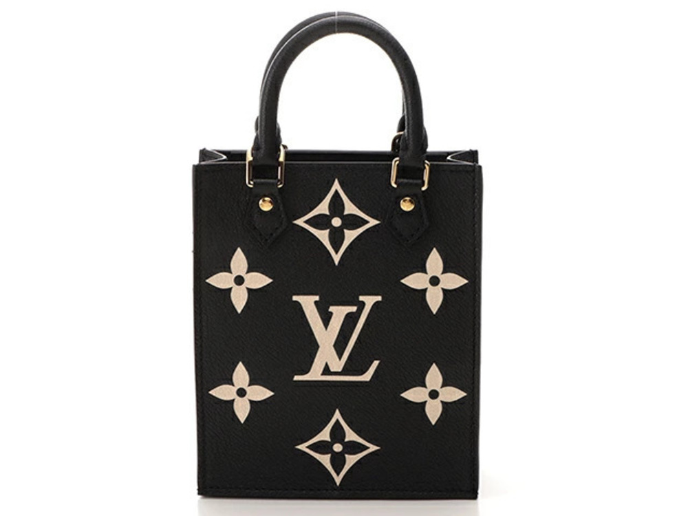 LOUIS VUITTON Sac Plat Bicolor Monogram Empreinte Noir Black